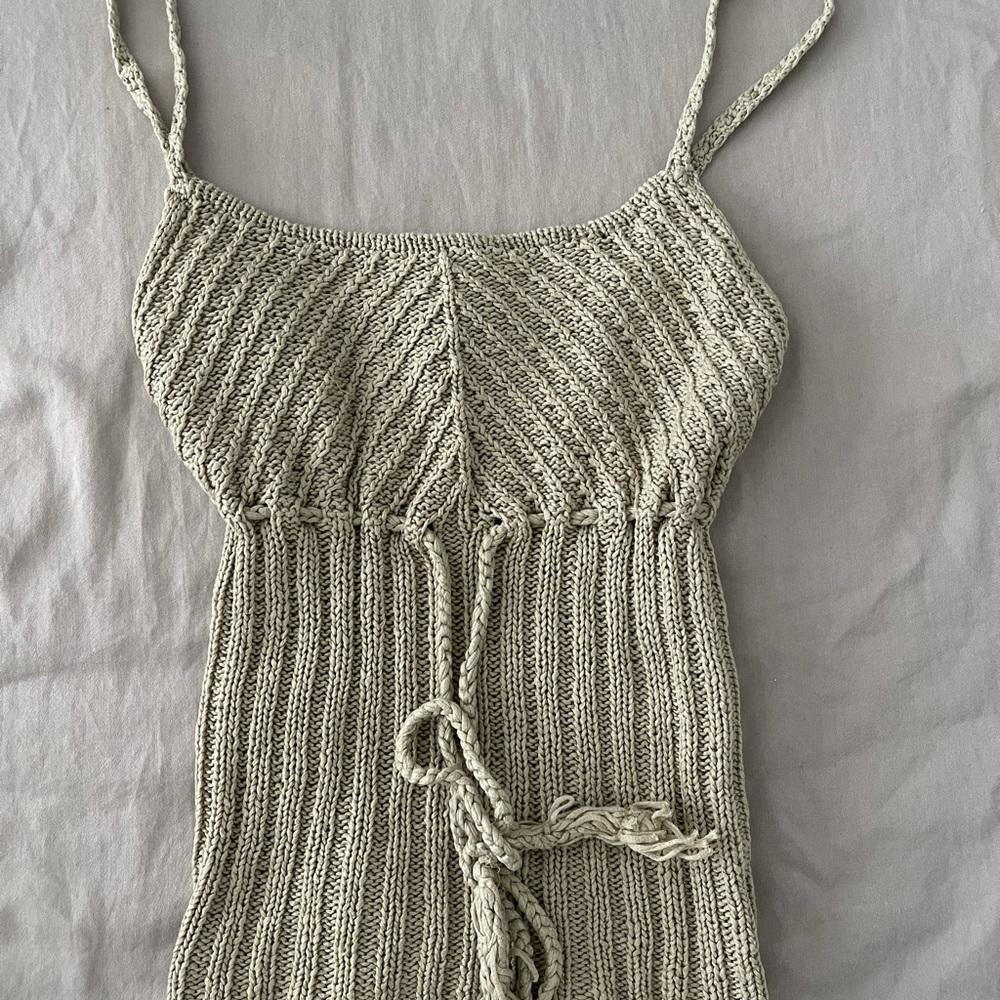 BCBG knitted crochet top
